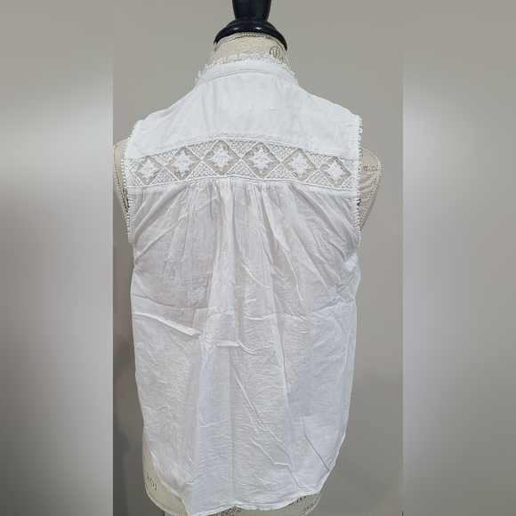 Anthropologie White Sleeveless Lace Top Sz.S - Picture 2 of 8